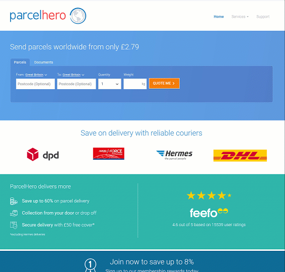 parcel delivery no printer